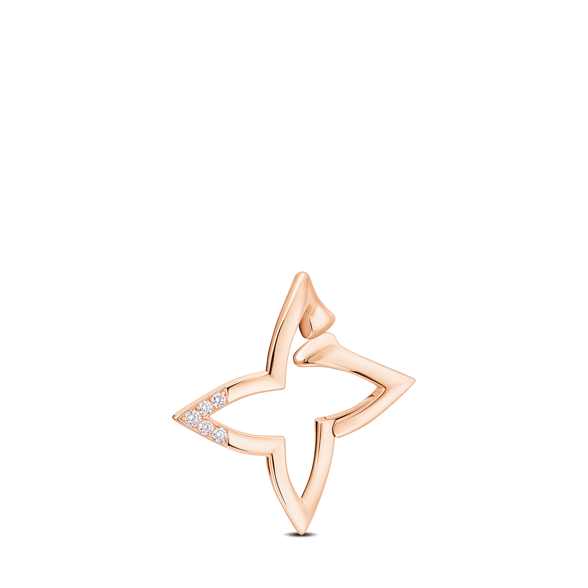 Ombre Blossom Overlap Hoop, Pink Gold and Diamonds - Per